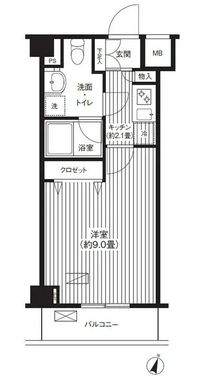 グランハイツ東中野 2階階 間取り