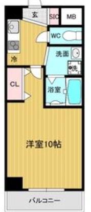 リアライズ神戸サウス(1K/4階)の間取り写真