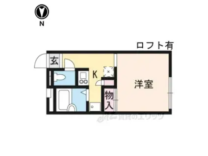 レオパレス緑の香芝(1K/2階)の間取り写真