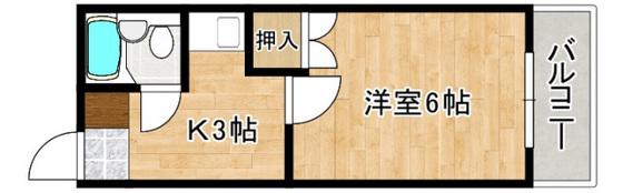 MICHIROOM長束(1K/2階)の間取り写真