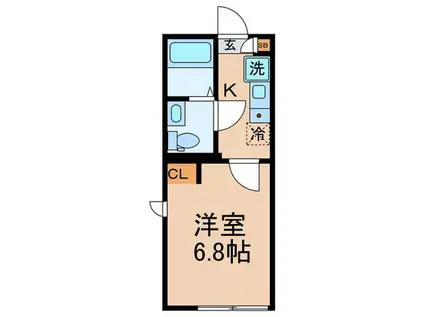 グレースさいわい(1K/3階)の間取り写真