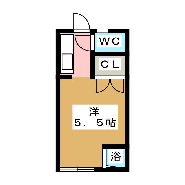 アサヒ若里ハイツ(ワンルーム/1階)の間取り写真
