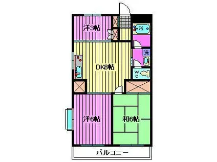 ハイツニューエイト(3DK/1階)の間取り写真