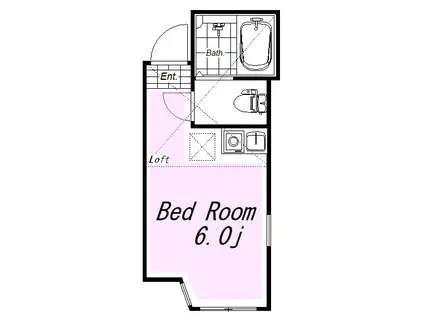 ユナイト境之谷タルトフロマージュ(ワンルーム/2階)の間取り写真