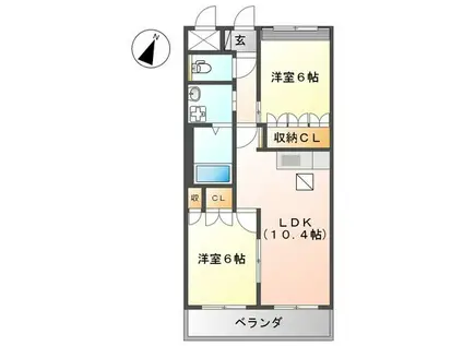 NOAH(2LDK/2階)の間取り写真