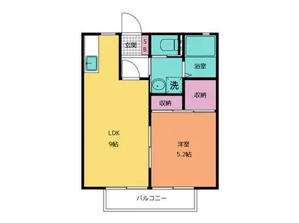 サンライフシバサキ(1LDK/1階)の間取り写真