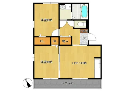グランシャリオ前屋敷A(2LDK/1階)の間取り写真