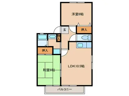 サンパティー森宮(2LDK/2階)の間取り写真