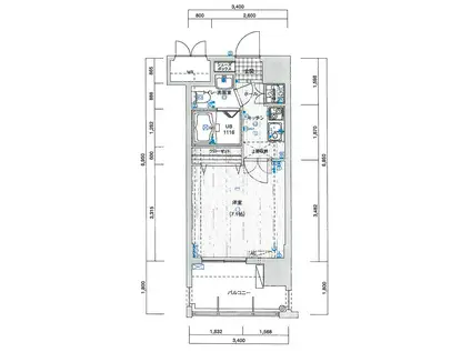 サヴォイ・ブロードストリート(1K/8階)の間取り写真
