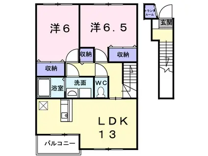 グレイス ロマーヌII(2LDK/2階)の間取り写真