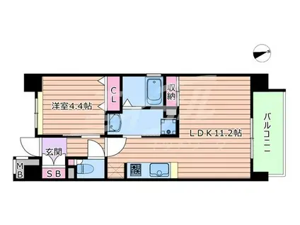 グリュックメゾンエビエ(1LDK/6階)の間取り写真