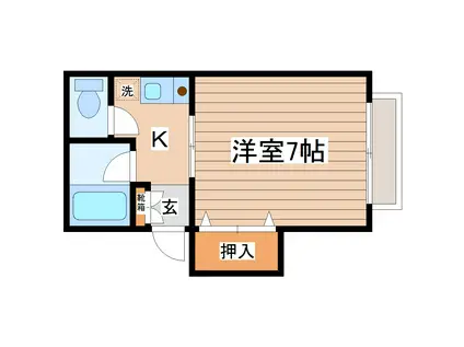 共和ハイツ(1K/2階)の間取り写真