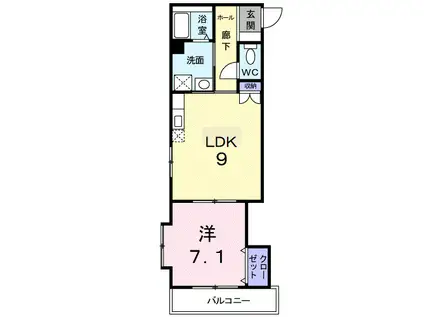 リバ-サイド梶原(1LDK/2階)の間取り写真