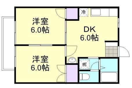 ニューシティM(2DK/2階)の間取り写真