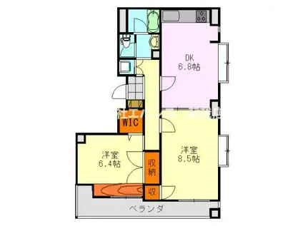 アーバンエクセル蘇我(2DK/4階)の間取り写真