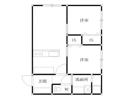 組坂ビル8(2LDK/5階)の間取り写真