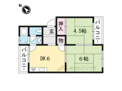 第2冨増ハイツ(2DK/1階)の間取り写真