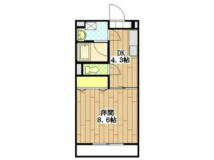 トラスティ都盛(1DK/4階)の間取り写真