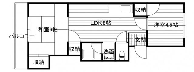 コーポ角田(2DK/3階)の間取り写真