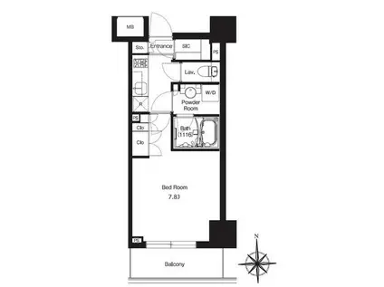 HF正光寺赤羽レジデンスII(1K/2階)の間取り写真
