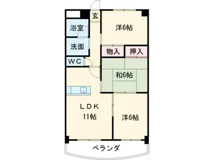 グランド・ルー(3LDK/1階)の間取り写真