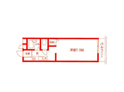 セティオ2番館(ワンルーム/2階)の間取り写真