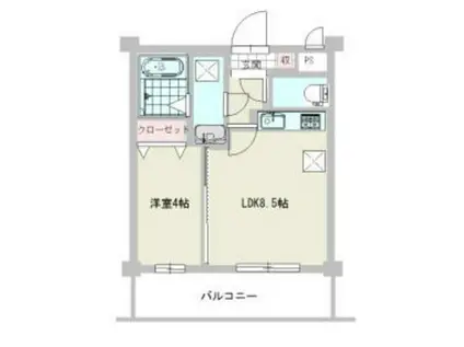 フォレストサイドアガタ(1LDK/3階)の間取り写真