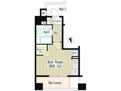 シティカレント大手町(ワンルーム/9階)の間取り写真