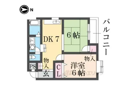 サニーコート菜畑(2DK/4階)の間取り写真