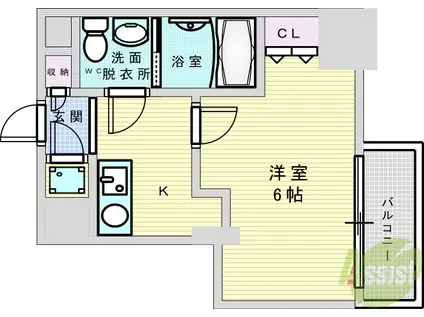 エスリード江坂グランツ(1K/7階)の間取り写真