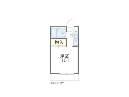 レオパレスサウスRIVERⅡ(1K/1階)の間取り写真