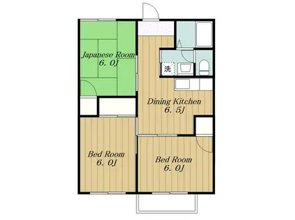 カーサツジ(3DK/1階)の間取り写真