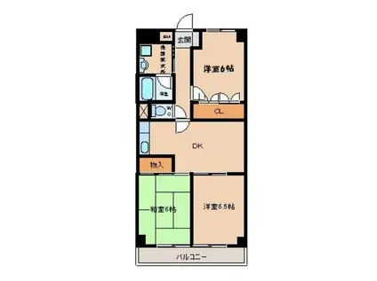 グランドール久米川(3DK/4階)の間取り写真