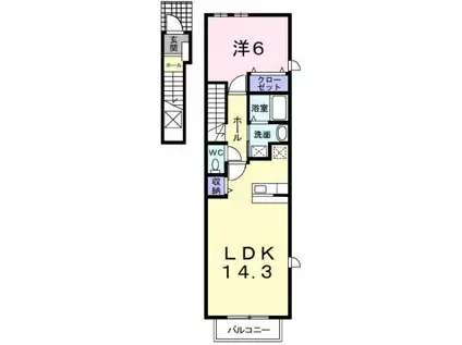 チェルシー(1LDK/2階)の間取り写真