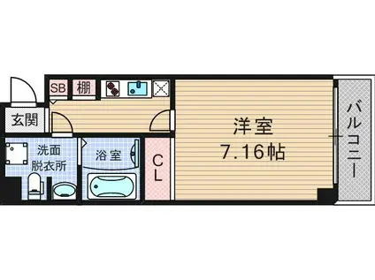 ロイヤルコート立売堀(1K/5階)の間取り写真