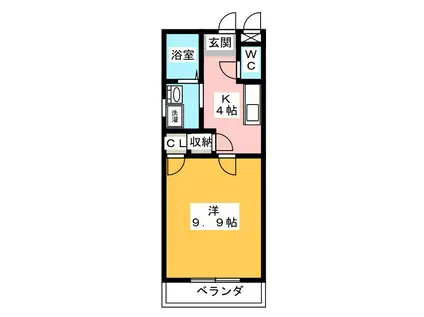 CIEL CLAIRE(1K/4階)の間取り写真