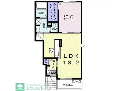 フォレストII(1LDK/1階)の間取り写真