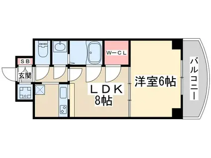 ノルデンタワー新大阪アネックスA棟(1LDK/12階)の間取り写真