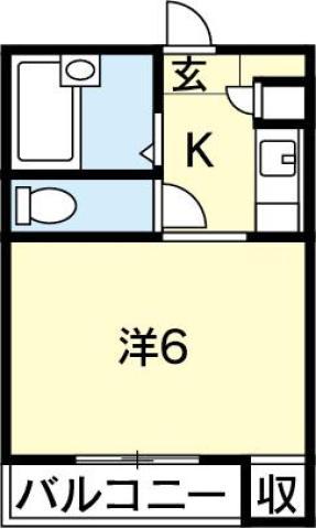 北條マンション(1K/2階)の間取り写真