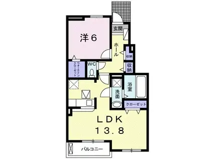 シュエット(1LDK/1階)の間取り写真