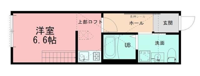 ハイロフト海老名(1K/1階)の間取り写真
