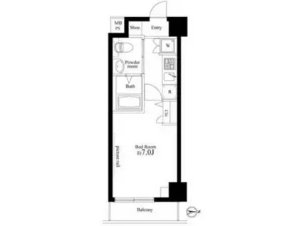 クレアシオン馬込(1K/4階)の間取り写真