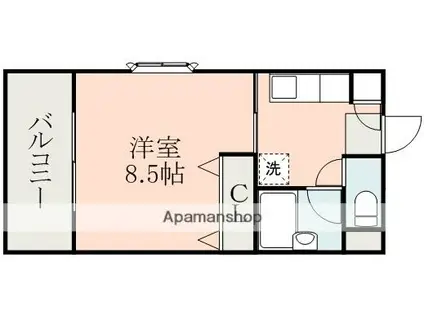 エスペランサ北熊本(1K/4階)の間取り写真