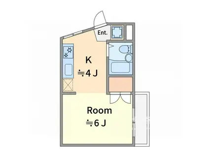 戸塚ハイム(1K/1階)の間取り写真