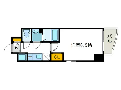 エスリード難波セントラル(1K/6階)の間取り写真