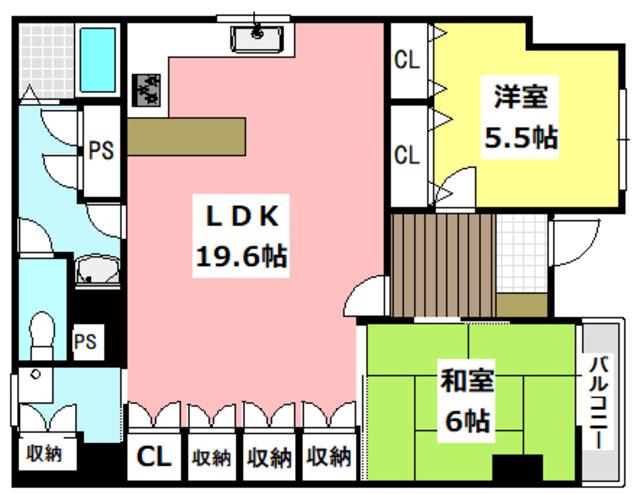 ゾーン・エバーグリーン(2LDK/1階)の間取り写真