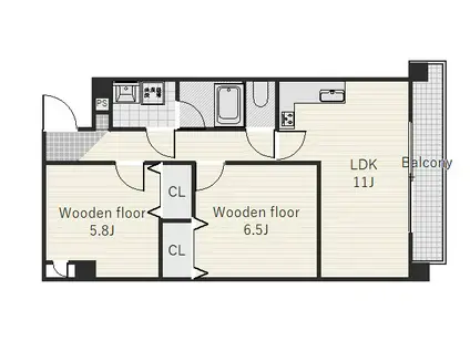 メゾン・ド・エピス(2LDK/2階)の間取り写真