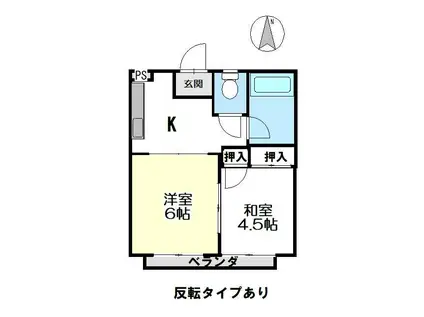 コーポスズキB棟(2K/3階)の間取り写真