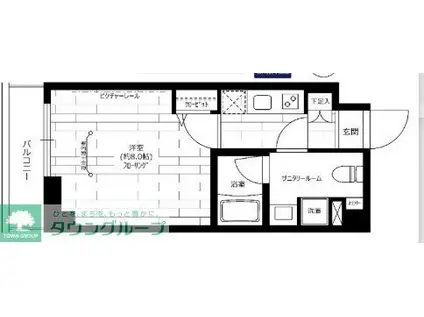 ステージグランデ東武練馬(1K/1階)の間取り写真