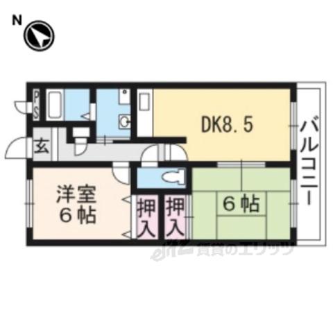 葵マンションⅡ(2DK/2階)の間取り写真